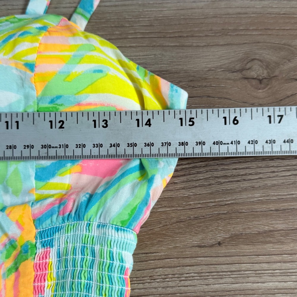 Lilly Pulitzer Christine Sundress Women 0 Multicolor Tropical Smocked - Picture 4 of 12